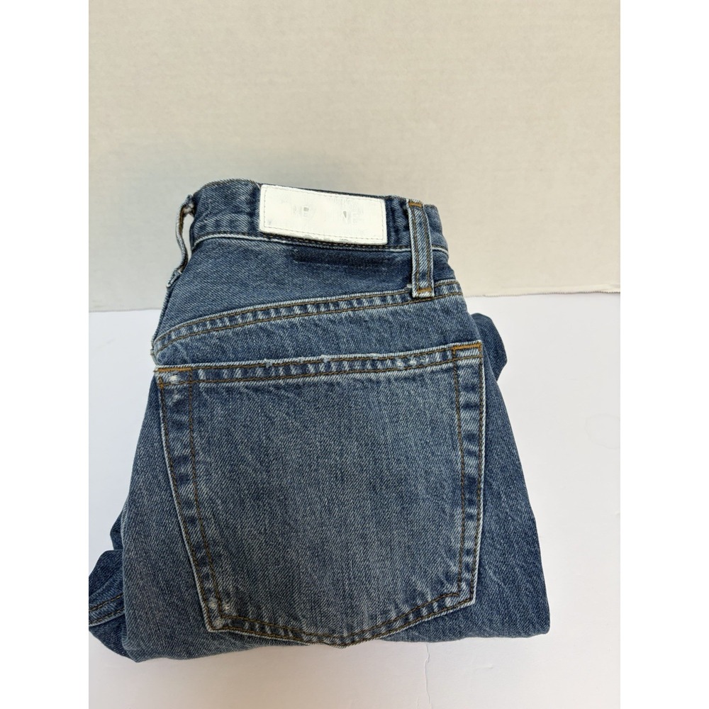 RE/DONE 90's Loose High-Rise Straight-Leg Jeans Button Fly Size 26 Washed Indigo